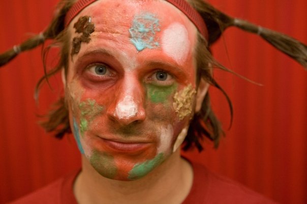 Steve in makeup during Life from the Inside production
